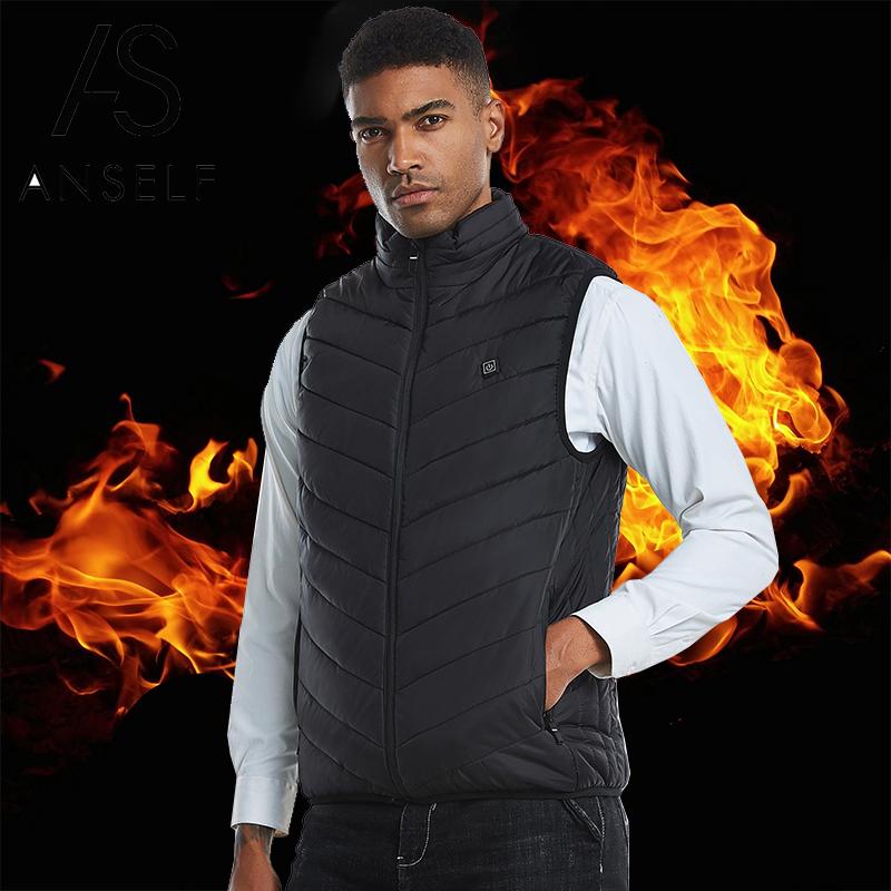 Winter Warme Weste Männer Elektrische Beheizte Weste Heizung Weste Padded Thermische Warme Outdoor Jacke Winter USB Heizung