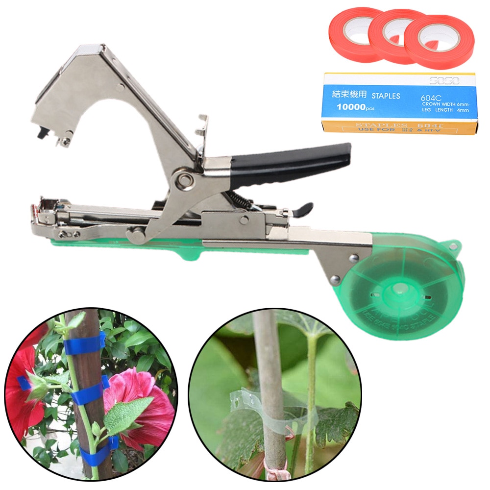 Cintas para atar plantas de jardín, máquina para atar ramas, máquina de atar a mano, herramientas de jardín, liguero, plantas picadas, herramienta de cinta vegetal