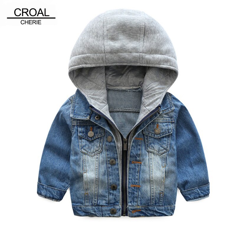 CROAL CHERIE Spring Autumn Jacket Boys Girls Kids Outerwear Cute Car Windbreaker Denim Jeans Coats Baby Children Clothing