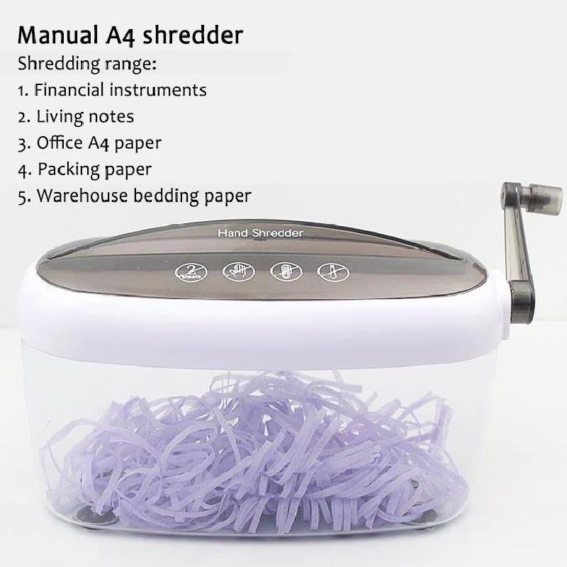 Desktop Office Mini Manual Small Paper Shredder Applicable A4 Paper Household Financial Bills File Hand Shredder