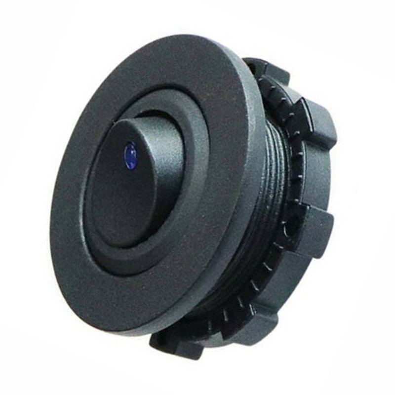 Interruptor basculante redondo de 3 pines, 12V y 24V, interruptor de luz LED azul con orificio de 30mm para autocaravana, caravana, barco y Campervan