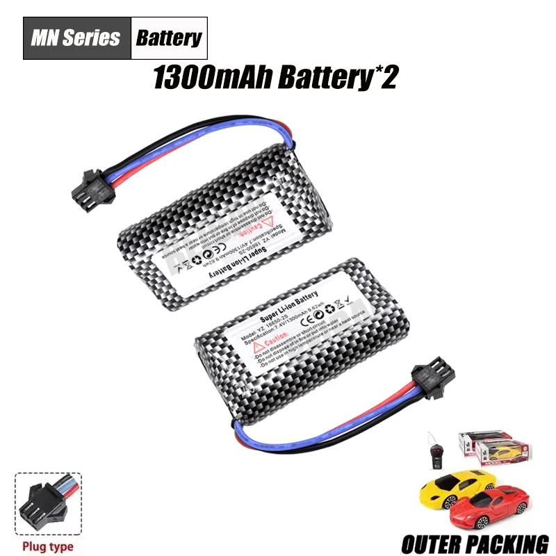 Remote Control Car Battery 7.4V 1300mah 3000mAh Battery Charger LC79 Car Accessories For MN82 MN82S MN128 MN78 MN99S: green