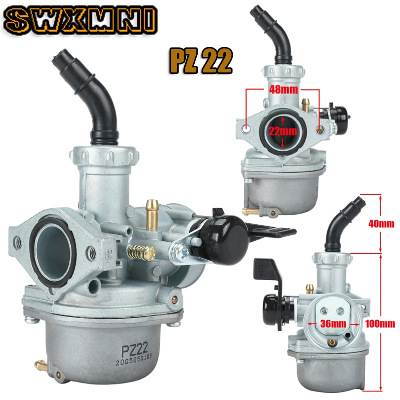 Carburador de motocicleta PZ22 de 22mm para Keihin, pieza de motor para moto de cross/pit, ATV