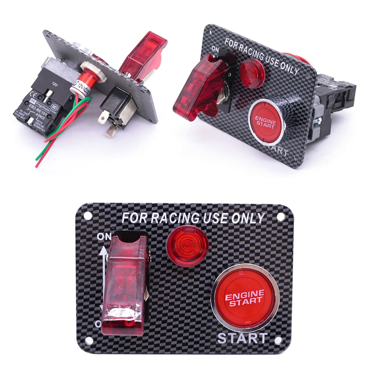 Panel de Interruptor de 12v, Interruptor de maletero de coche, luz LED, palanca de encendido, arranque del motor, Desconexión de la batería, interruptores de corte universales