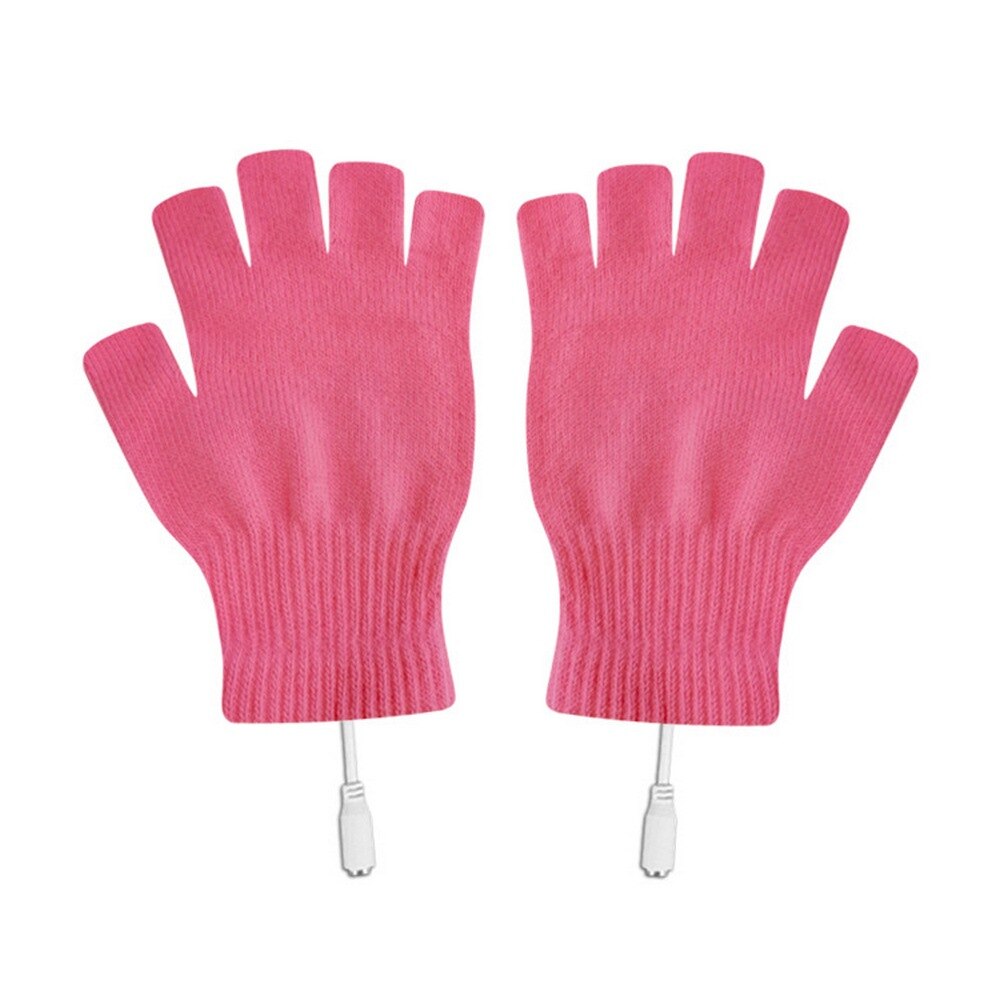 Winter Elektrische Beheizte Handschuhe Winddicht Warme half-finger Touch Screen Handschuhe Für Männer Frauen USB Betrieben Beheizten Thermostat Handschuh: Rosa
