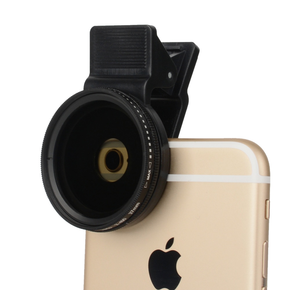 Zomei 37Mm Mobiele Telefoon Camera Lens Pro Universele Nd Filter ND2-ND400 Verstelbare Voor Iphone Samsung Huawei Met Clip