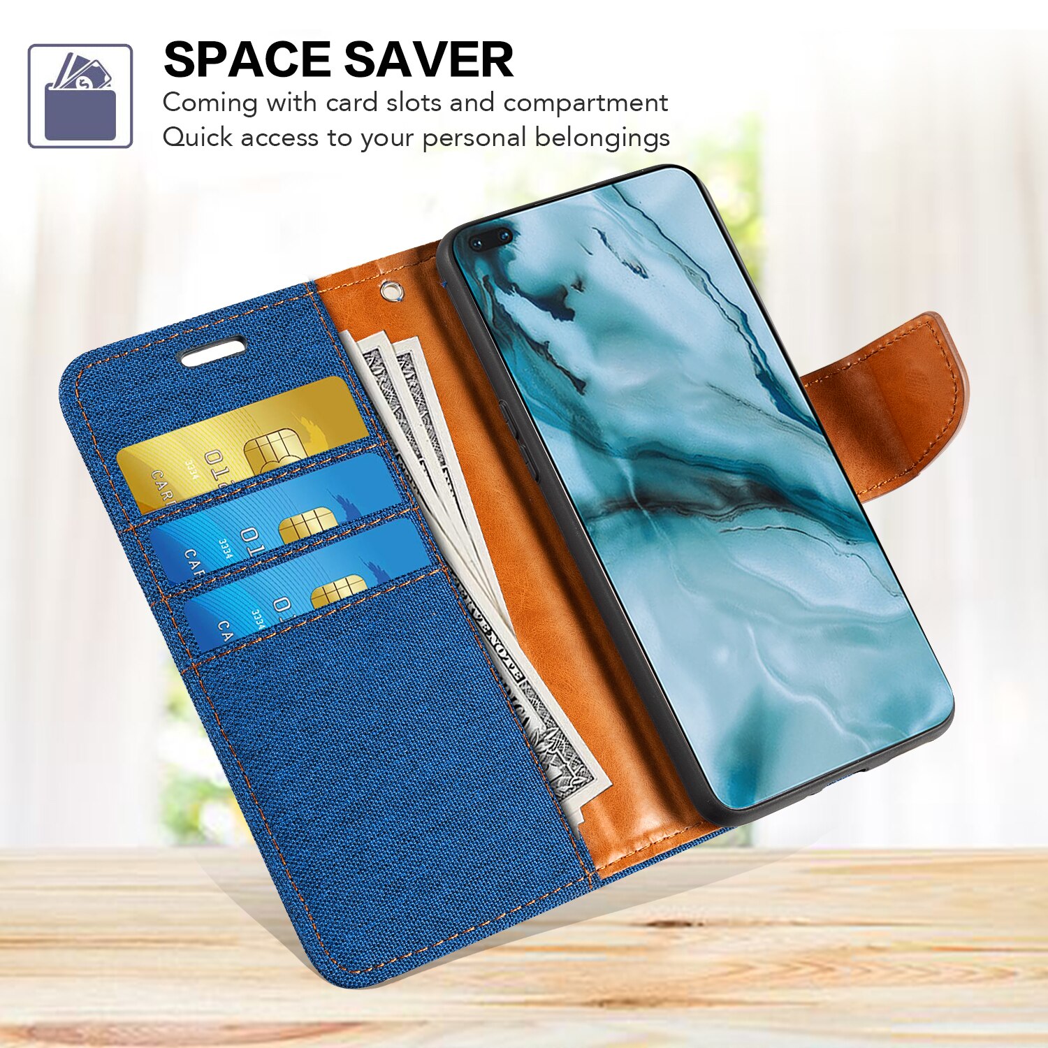 Oxford Leather Wallet Case Voor Nokia 6310 Met Tpu Soft Cover Magneet Flip Case Voor Nokia 6310: Blue