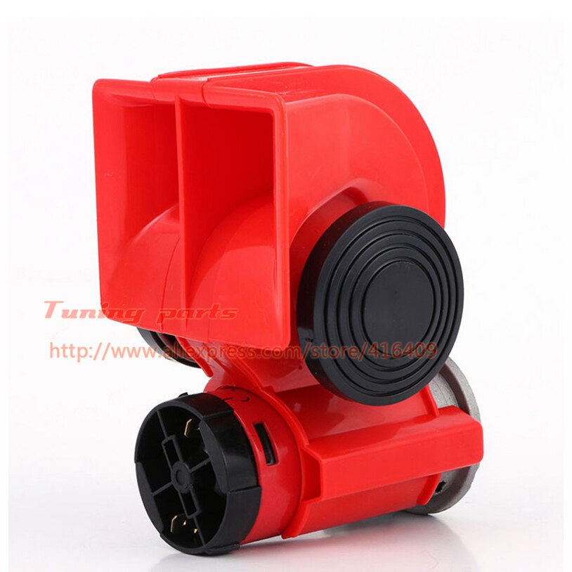12V Electricity Machine Air Pump Horn Harmonized Twin Tone for Car Truck Red