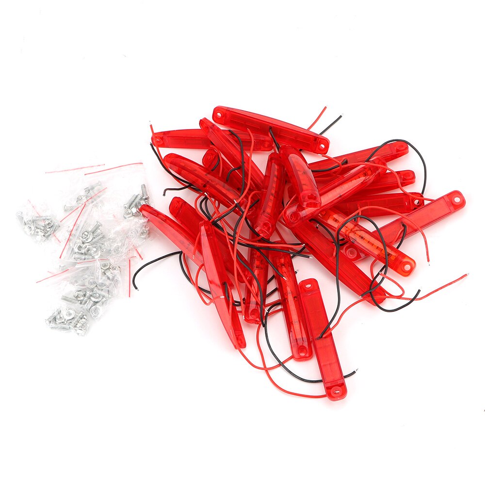 LEEPEE Side Marker Lights 20Pcs/set Parking Lights Tail indicators Parking Lights For Bus Truck Trailer Red 9 LED 24V Lamps