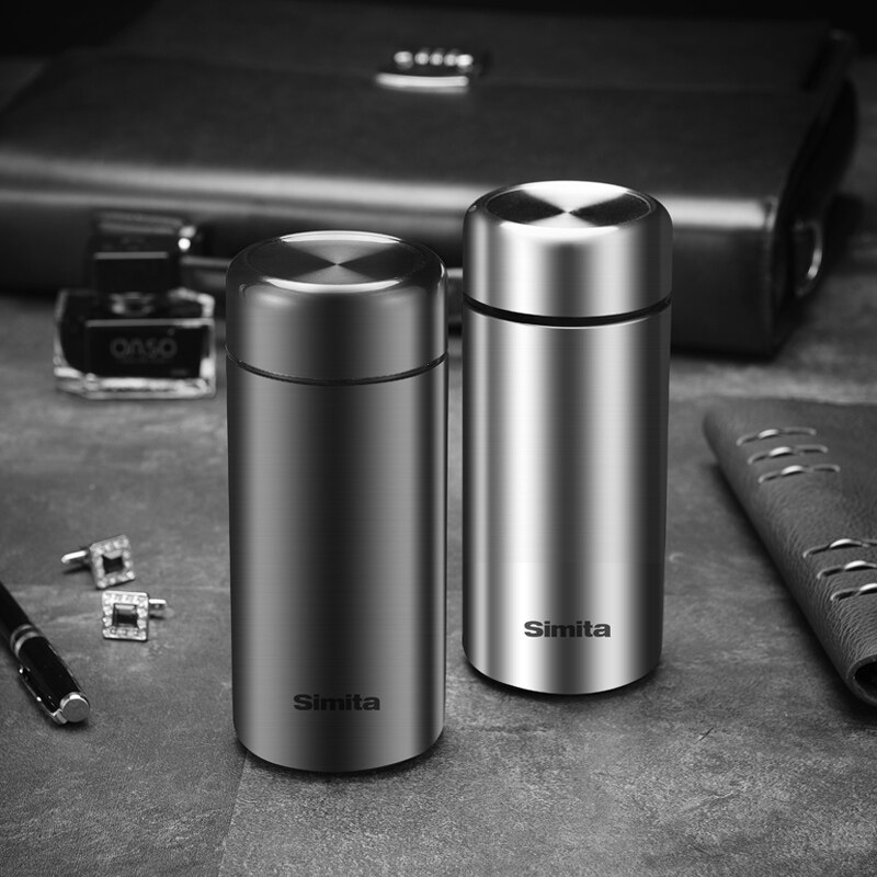 Simita-termo de acero inoxidable de doble pared, taza de café, tamaño portátil con filtro de té, estilo de negocios para , 320ml