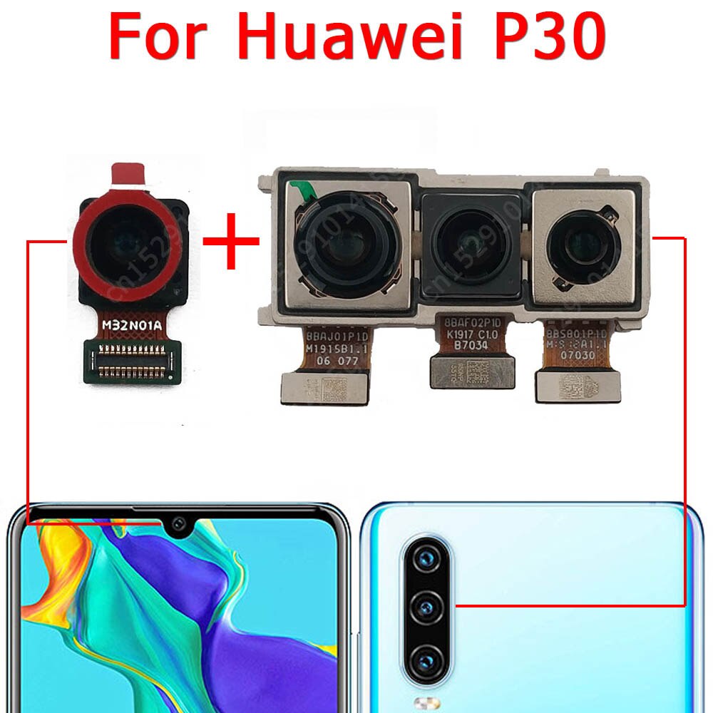 Caméra de rechange face avant et arrière d'origine pour Huawei, module flexible de pièce principale, pour modèles P30, Lite, P30Lite,: P30 Front Back