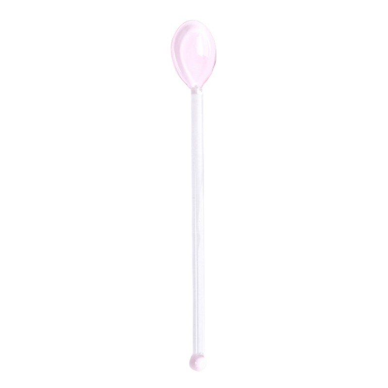 Colored Glass Mixing Spoons Transparent Glass Spoons For Home Fruit Juice Coffee Iced Beverage Mixing Spoons Tableware: 07