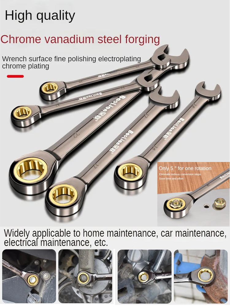 BaoLian Universal--Torx-Schraubenschlüssel, verstellbares Drehmoment, 6–30 mm Ratschenschlüssel für Fahrrad, Motorrad, Auto, Reparaturwerkzeuge, mechanisches Werkzeug