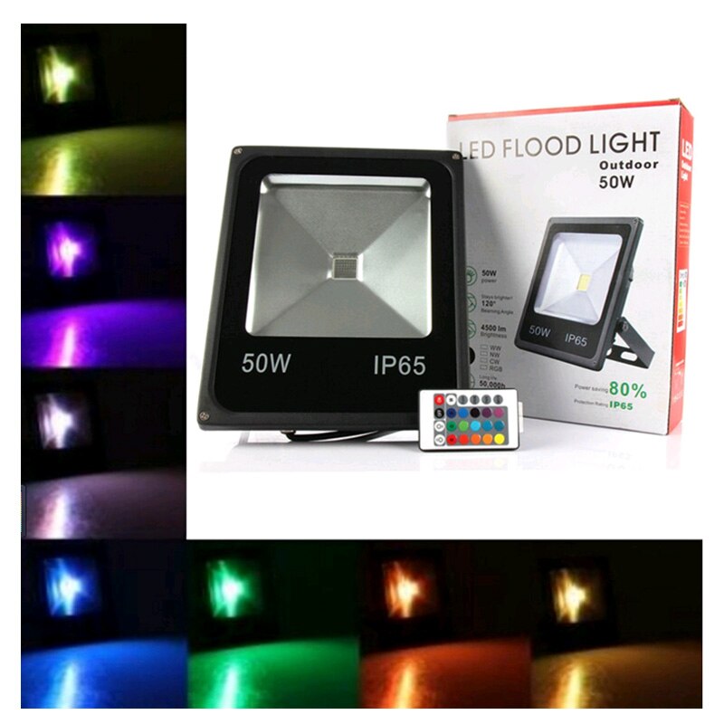 RGB Waterproof LED Outdoor Flood Lights 10W 20W 30W 50W Floodlight Outdoor Landscape Lighting For Garden Street AC110V 220V