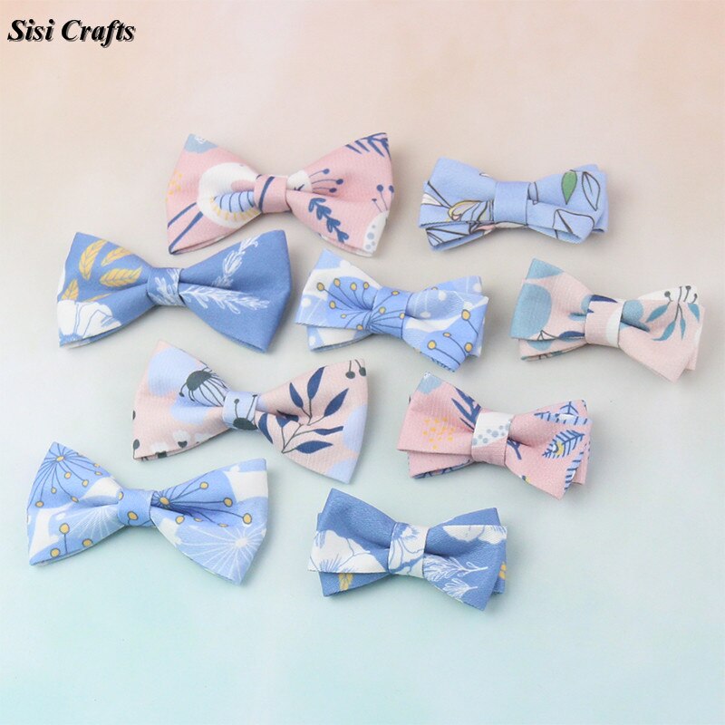 Sisi Crafts Floral Tape Light Blue Ribbon with Print Flower 10 25 40mm Cotton Fabric Bias Trim DIY Hair Bow Tie Collar Material
