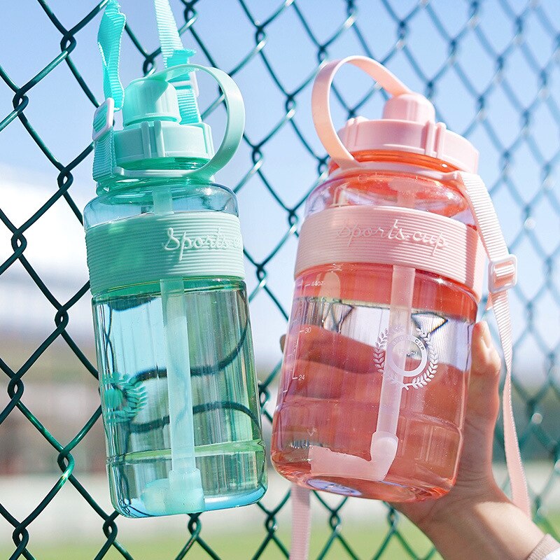 Grandes botellas de agua con capacidad de Fitness deporte al aire libre botella de agua portátil de escalada bicicleta libre de BPA para gimnasio taza botella de agua