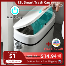 12L Trash Can Kitchen Garbage Bag Holder Rubbish Bin Kitchen Recycling Bathroom Trash Bin Toilet Bucket Crack Press Type Dustbin