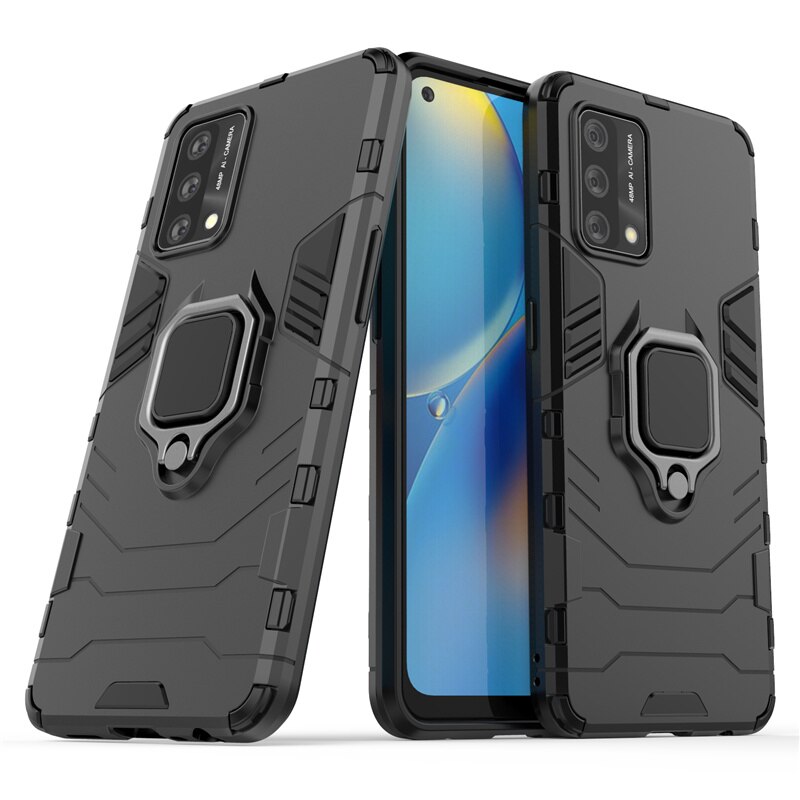 Halfter fallen Für Reno 6 Lite Abdeckung Für OPPO Reno 6 Lite Coque Telefon Stoßstange Stoßfest Magnetische fallen Für Reno6 reno 6 Lite Fundas: DarkBlack