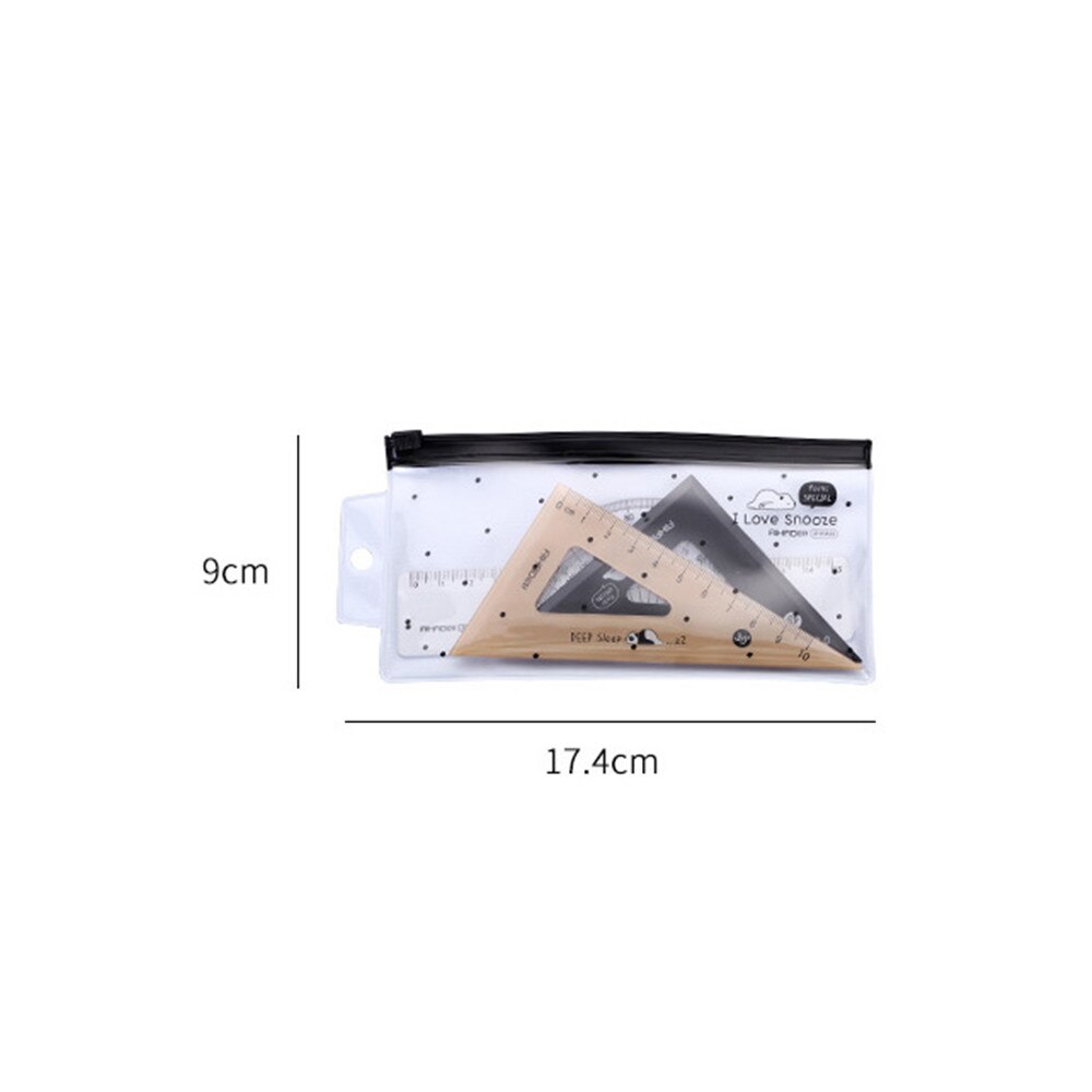 4Pcs Math Geometry Tool Set, Triangle Ruler, Plastic Clear Ruler Sets, Protractor, Set Squares, Triangle for Drawing &Drafting
