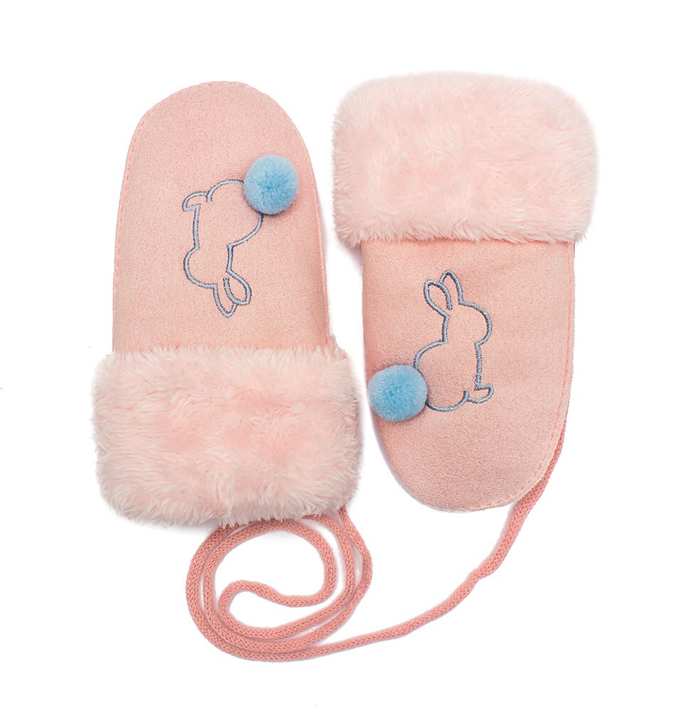 Winter Baby Gloves Warm Plush gloves For Boys Children Girl Plus Velvet gloves Cotton Full Finger Mittens Coral Fleece Gants