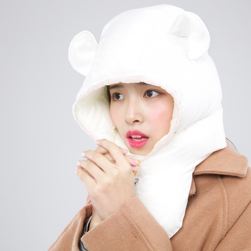 Ice Flame IF804 Winter Outdoor Goose Down Hat Cap Beanie Ski Balaclava Face Cover Mask Camping Hiking Cycling