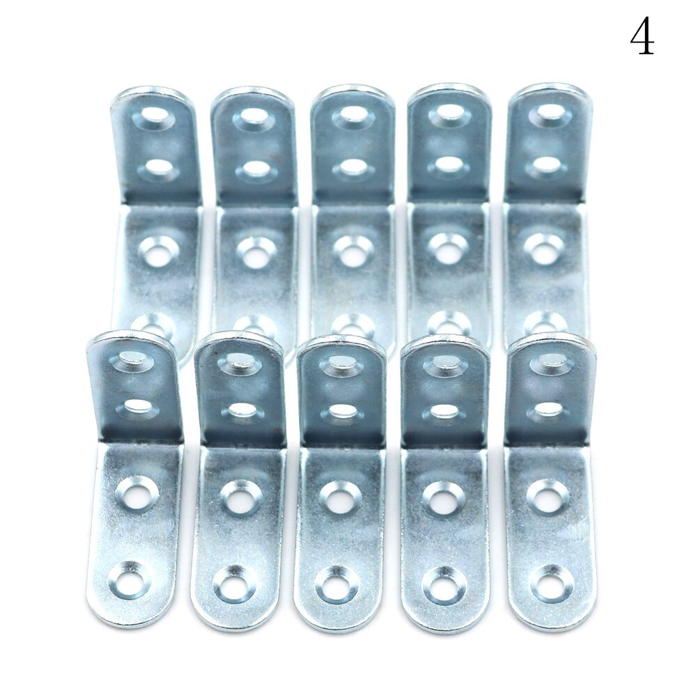 L Shape 7 Sizes 10pcs Stainless Steel Right Angle Bracket Corner Brace Joint Shelf Support: A4