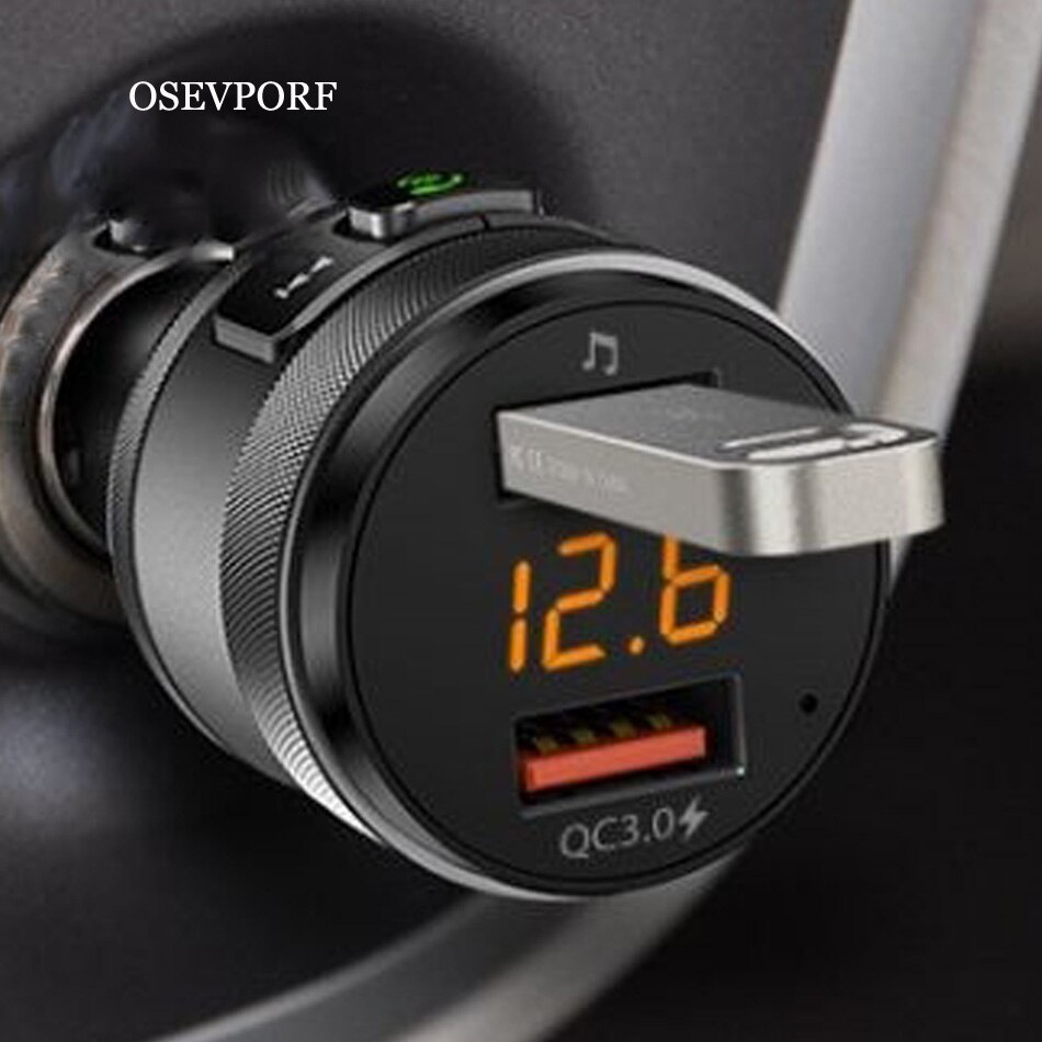Osevporf Bluetooth Car Charger Voor Iphone 12 11 Pro Max Handsfree Fm-zender Dual Usb Oplader Voor Samsung S20 Xiaomi mi 10