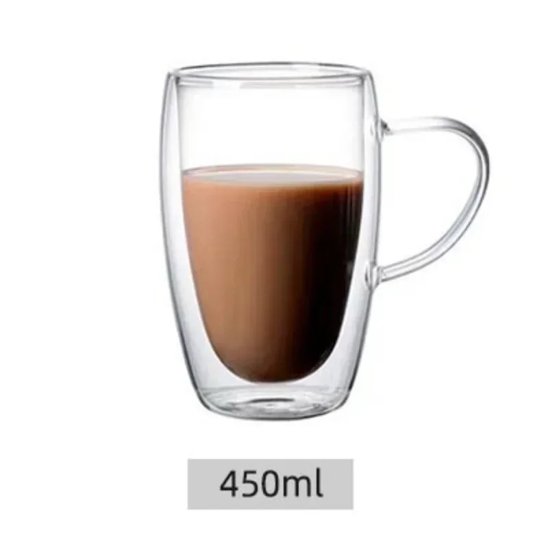 5 maten dubbelwandige geïsoleerde glazen beker heldere espresso koffiemokken handgemaakte biermok thee melkglas whisky glazen kopjes drinkgerei: Oranje