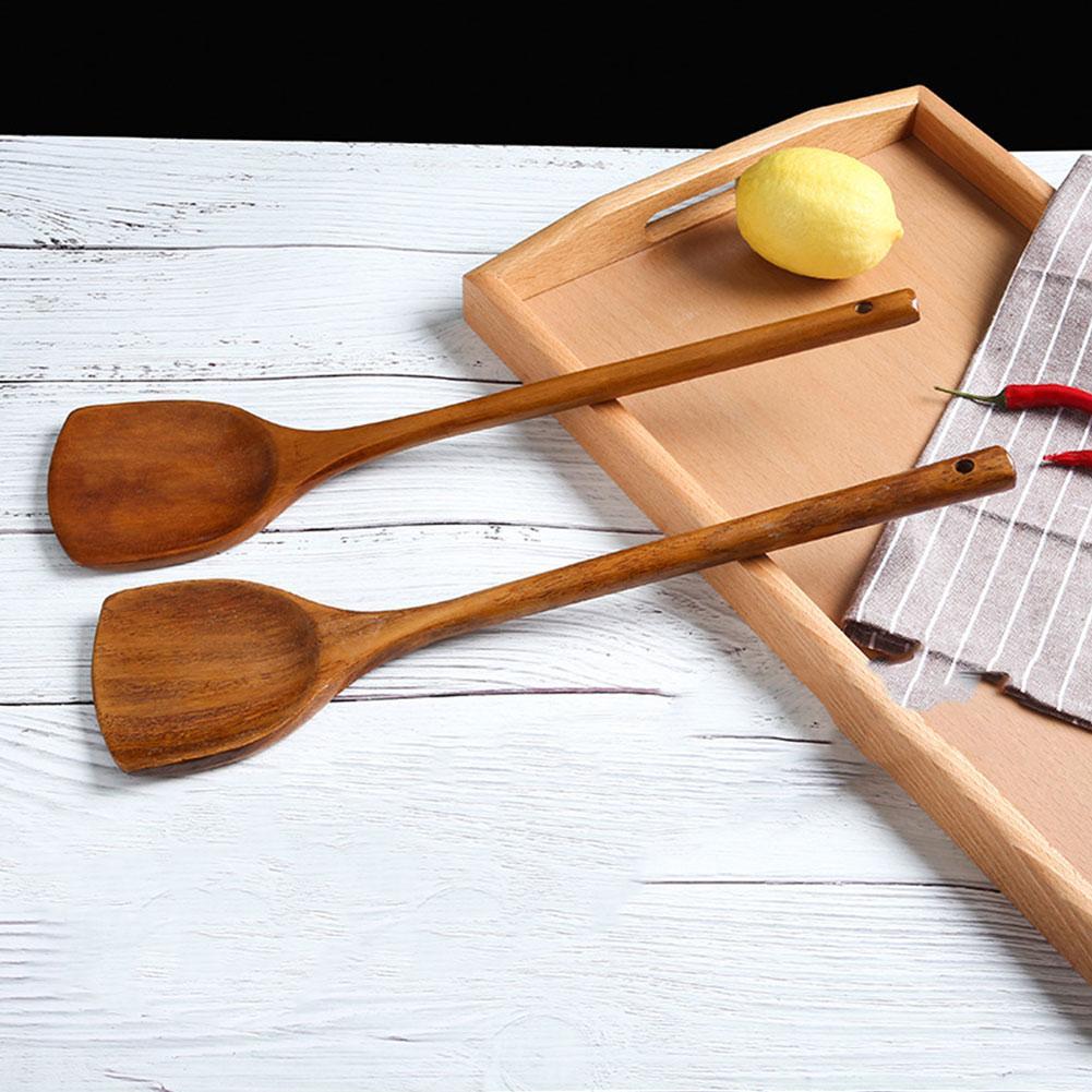 Speciale Houten Schop Voor Japanse Non-stick Pan Zonder Verf Voor Huishoudelijke Keuken Koken Verdikte Handvat Schop
