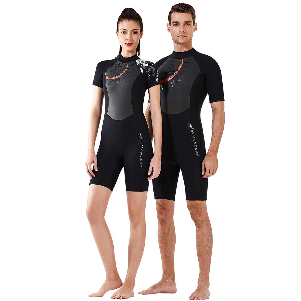Traje de neopreno de 3mm para hombre y mujer, S-XXL de una pieza para mantener el calor, traje de baño de manga corta para Surf y buceo