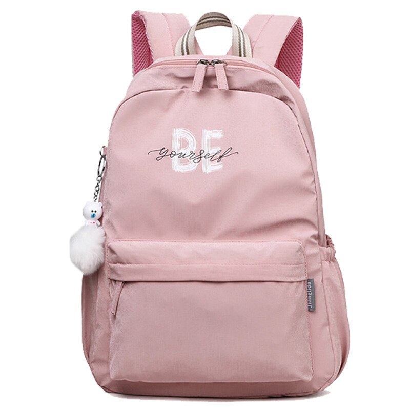Chuwanglin college-stijl damesrugzak schooltas voor tienermeisjes waterdichte nylon tas reistassen dames  a91603: Roze