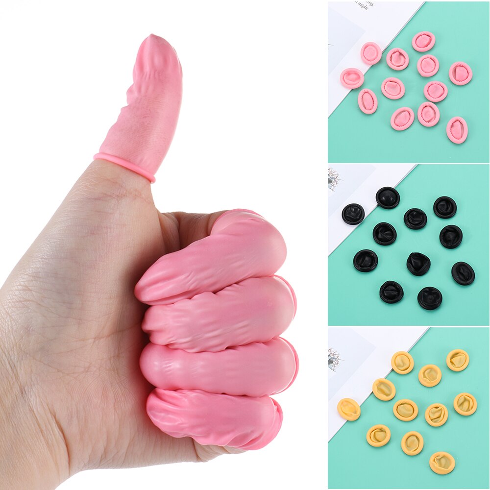 200 sztuk jednorazowe guma lateksowa nakładki na palce przeciwpoślizgowe antystatyczne palców ochraniacz rękawice robić czyszczenia żywności akcesoria robić gotowania