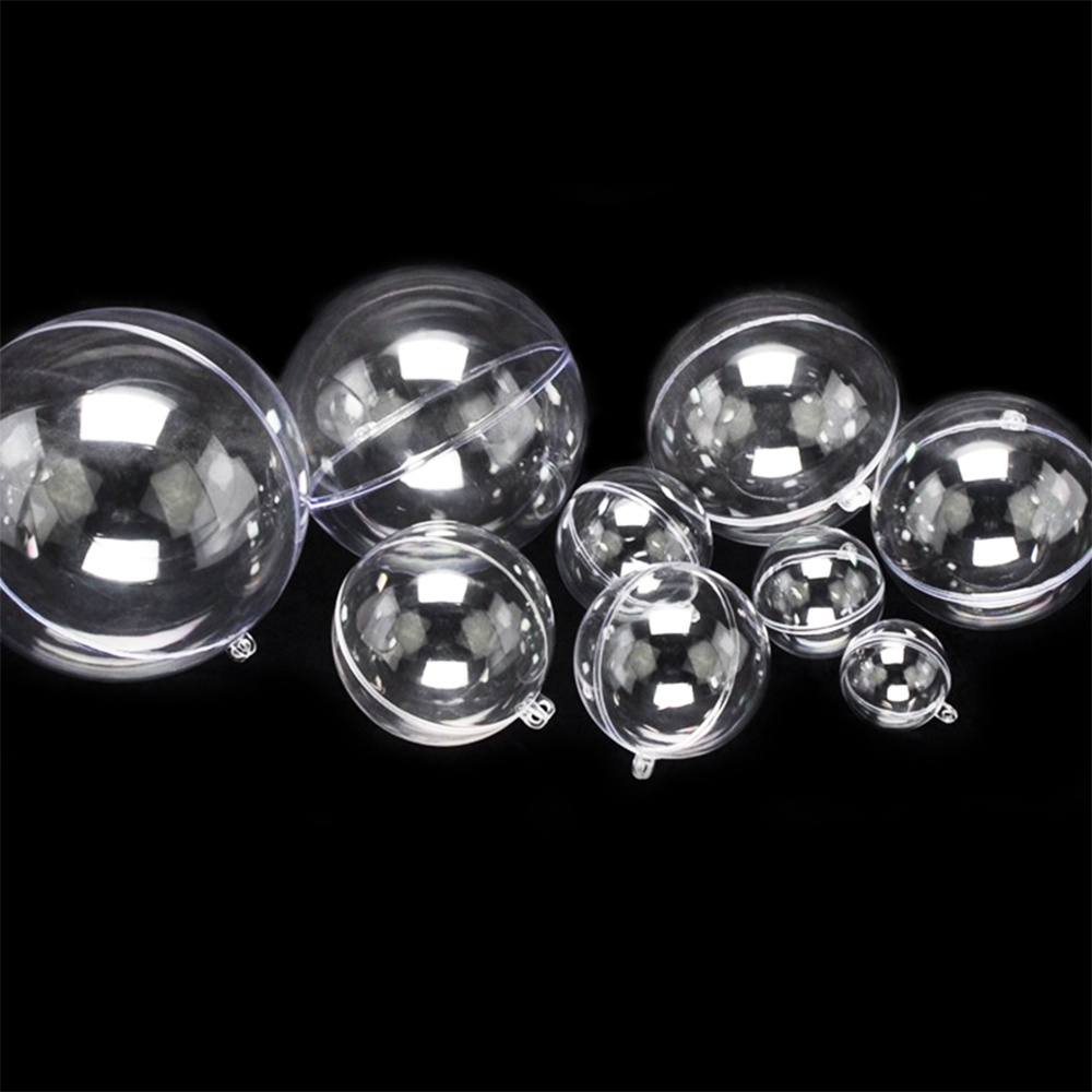 4-12 cm Weihnachten Transparente Kugel Kunststoff Befüllbare Flitter Weihnachtsbaum Hängende Ornamente Dekoration für Zuhause Neujahr Party