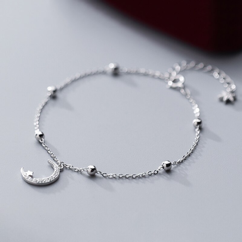 Neue Sterne Mond Quaste 925 Sterling Silber Knöchel Kette Einfache Gypsophila Kette Armbänder Fußkettchen Für Frauen Schmuck Mädchen Beste