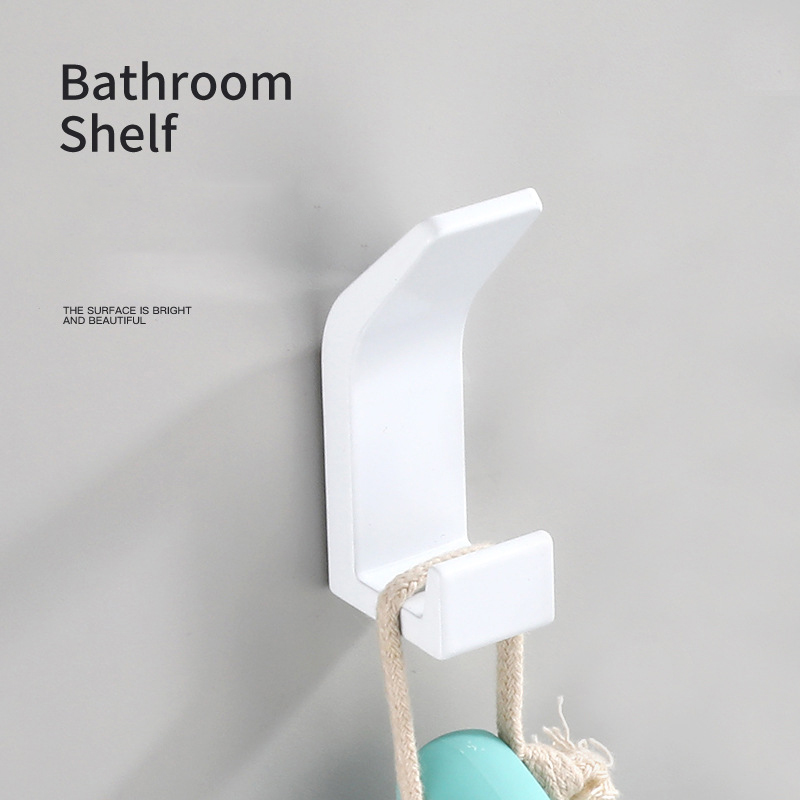 Kitchen rack wall-mounted multi-function punch-free Bathroom Shelf Accessories Wall Mount Shower Shampoo Storage Shelves: White 1PCS