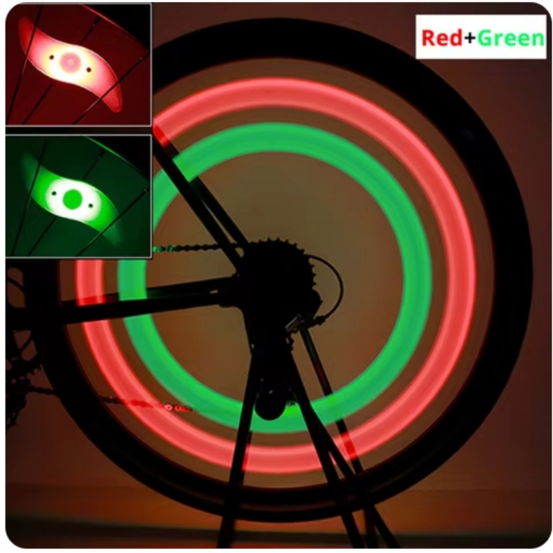 Luz para radios de rueda de bicicleta, luces para neumáticos, 3 modos, LED, resistente al agua, advertencia de seguridad para bicicleta, fácil de instalar, accesorios para bicicleta con batería: Amarillo claro