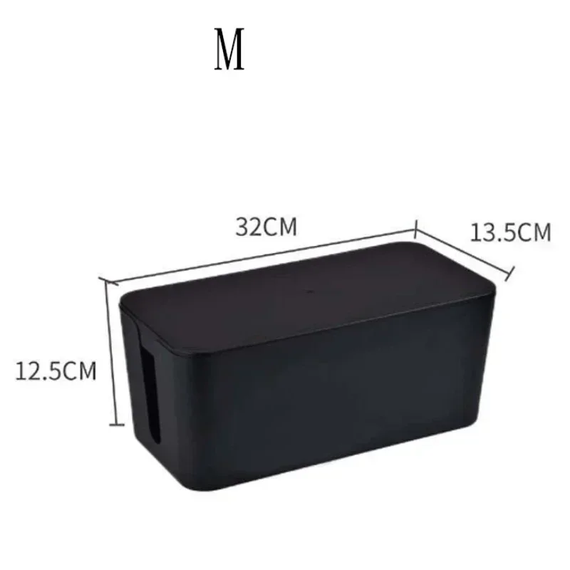 Caja de almacenamiento de cables, caja de almacenamiento de regleta de alimentación de escritorio, caja de almacenamiento de enchufe a prueba de polvo, caja de cables para el hogar, organizador de cables de gestión de cables