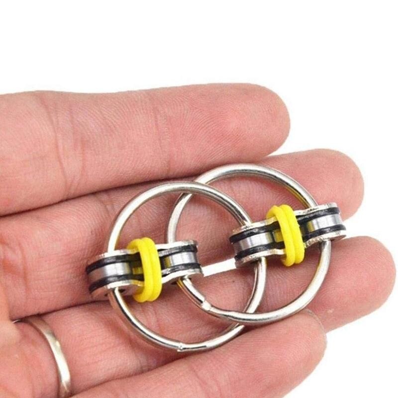 Kawaii Decompression Chain Vent Toy Anti Stress Adult Fidget Bicycle Toys Chain Keychain For Adult Stress Relief Kids