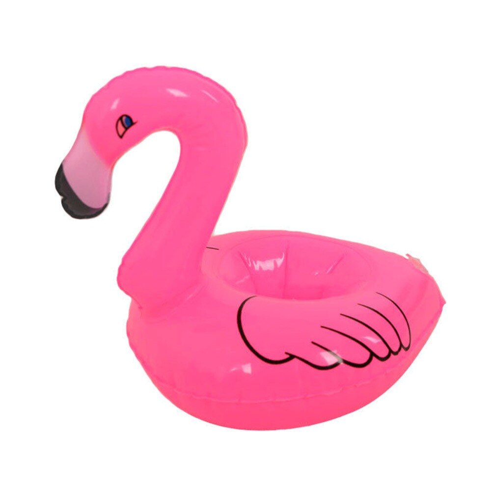 1pc børn sjov svømning flydende enhed oppustelig flamingo drink kan mobiltelefon holder stand coasters float pool