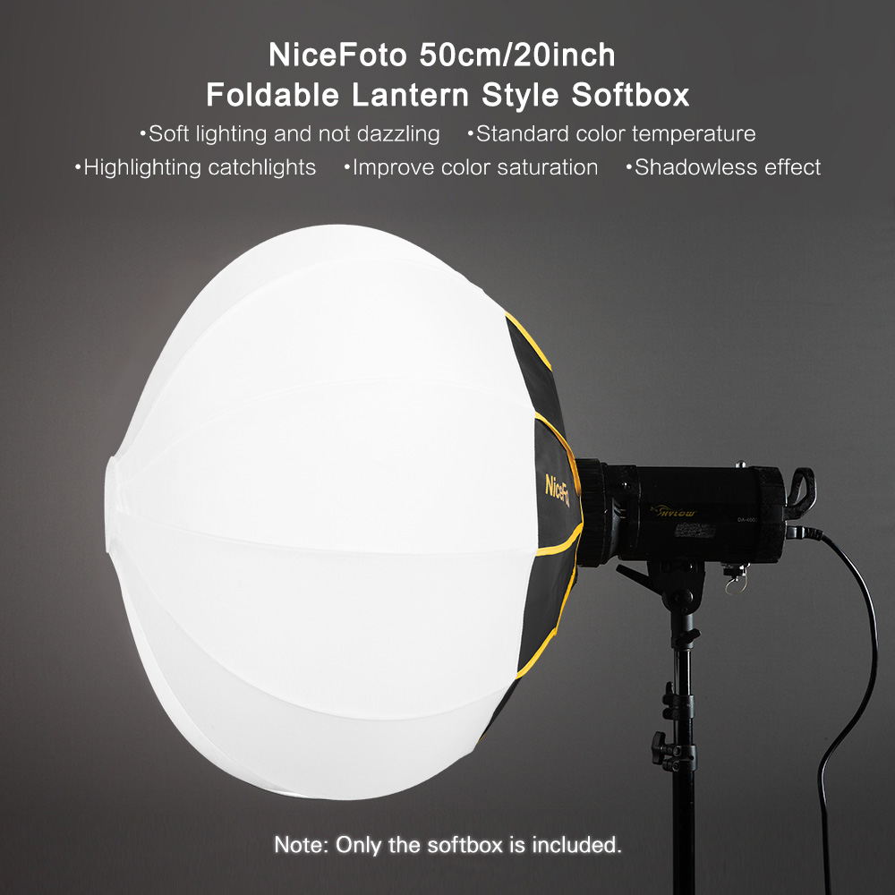 Nicefoto 50cm softbox bærbar lanterne kugleform soft box bowens mount hurtiginstallation til speedlite studio strobe flash lys