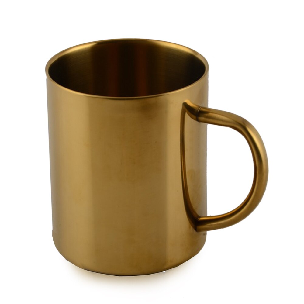 Stainless Steel Cups Double-layer cup with Handle 400ml Pint Drinking Cups Metal Drinking Travel Tumbler for Kids and Adults