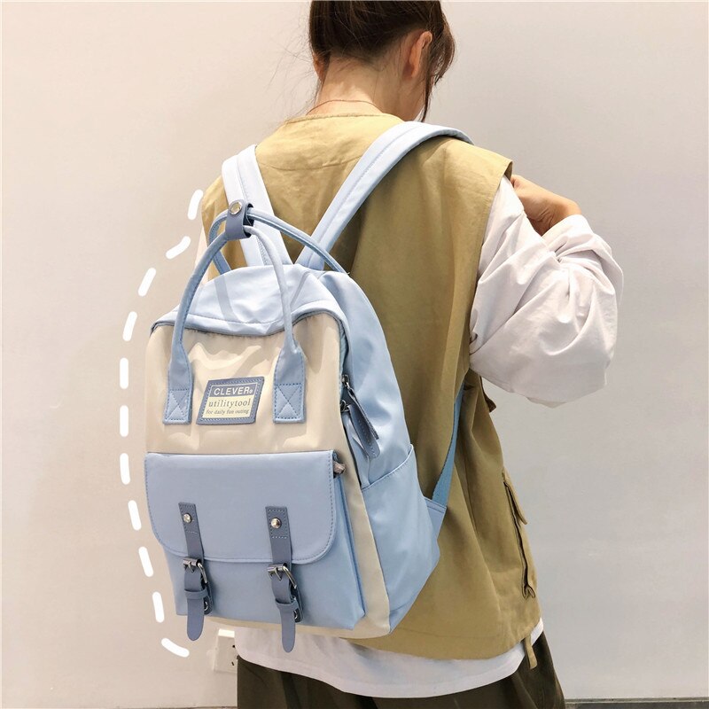 DIGERUI – sac à dos en Nylon pour femmes, couleur bonbon, sacs d'école imperméables pour adolescentes, sac à dos en Patchwork, Mochila