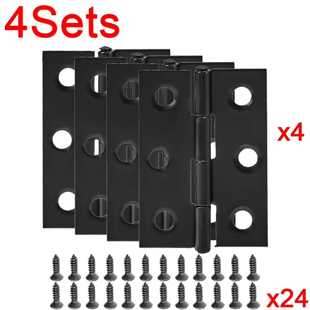 1–10 Stück schwarze Türscharniere, Edelstahl, Möbel-Stoßscharniere, Fenster, Schrank, Schublade, flache Scharniere, 2-Zoll-Türschließer, Hardware-Werkzeug: Dark Grau