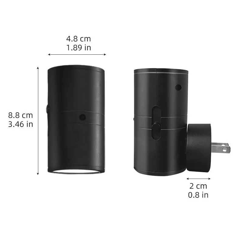 Luz LED nocturna cilíndrica enchufable lámpara de pared moderna Sensor brillo ajustable luces nocturnas regulables para pasillo dormitorio