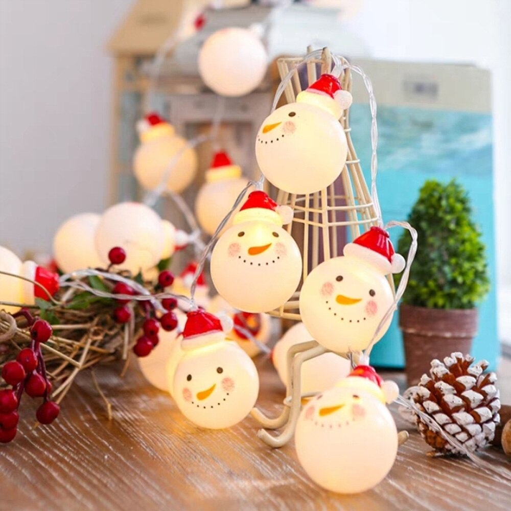 Snögubbar julårs krans 3m 20 led ljusslingor utomhus vattentät belysning för fest deco gatufestong