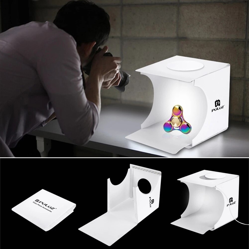 PULUZ Folding Photo Studio Box Portable Lightbox Photography Tabletop Shooting Softbox Studio Shooting Tent Box Kit Light Box