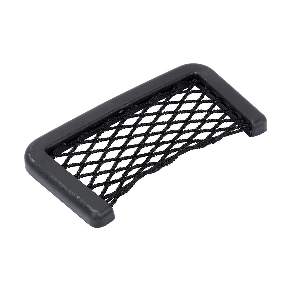 Bolsa de red negra Universal para coche, soporte para teléfono, organizador de bolsillo para malla de coche, bolsillo para cartera, llaves, bolígrafos y más