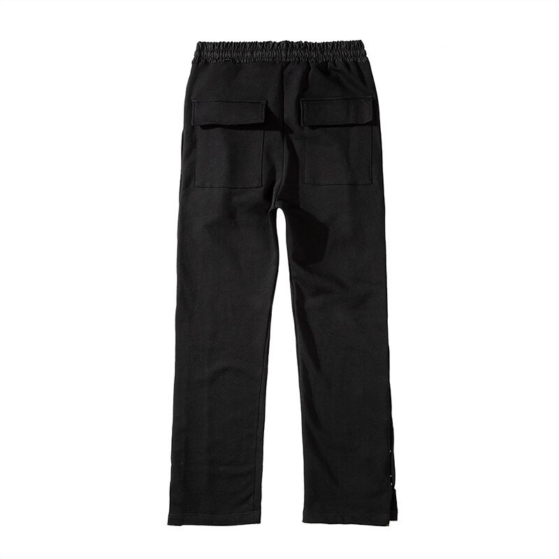 Double bouton latéral survêtement pantalons de survêtement hommes élastique Wasit Streetwear décontracté Hip Hop pantalon large jambe Harajuku Cargo pantalon