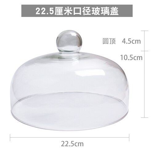 Cake Display Tray Glass Transparent Cover Dessert Fruit Tasting Box Pastry Bread and Pastry Tasting Wooden Tray Glass Cover: I-1PCS