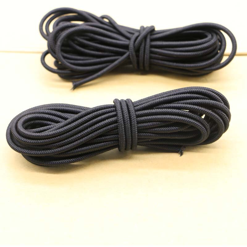5 yards 3mm sorte høje runde elastiske bånd rundt elastiske reb gummibånd elastisk line gør-det-selv sytilbehør
